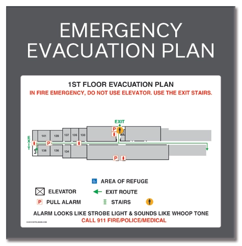 Standard Entrance Evacuation Plans - CA Compliant