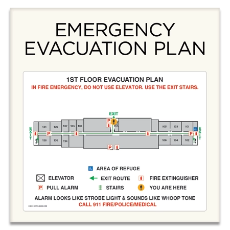 Standard Entrance Evacuation Plans - CA Compliant