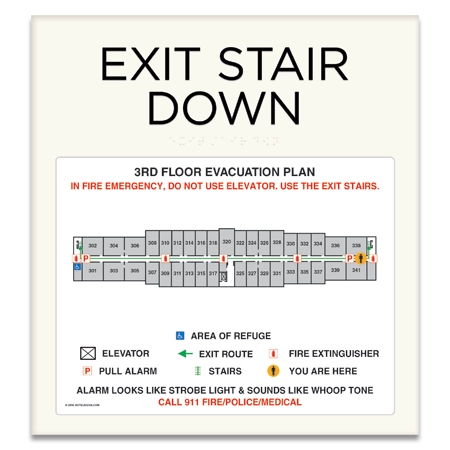 Standard Stairway Evacuation Plans - CA Compliant