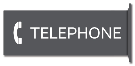 "Telephone" Flag Overhead Sign w/Symbol