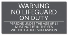 Texas No Lifeguard on Duty Pool Sign