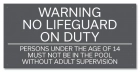 Texas No Lifeguard Pool Sign
