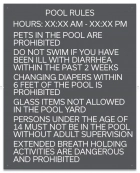 Texas Pool Rules Sign