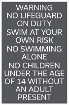 Virginia No Lifeguard Sign