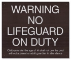 Warning No Lifeguard on Duty Sign - California Code