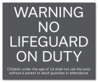 Warning No Lifeguard on Duty Sign