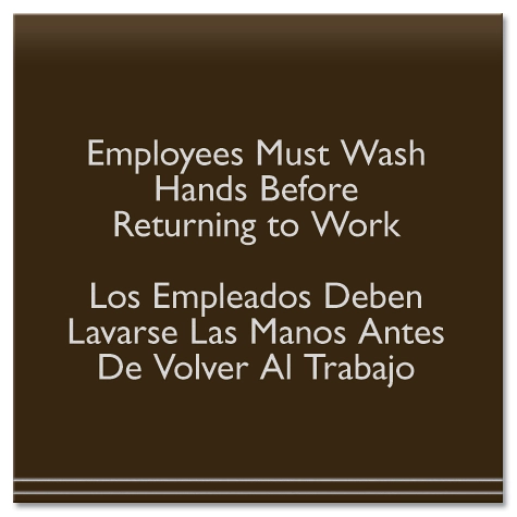 Wash Hands Sign w/Spanish