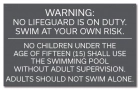 Washington DC No Lifeguard Pool Rules Sign