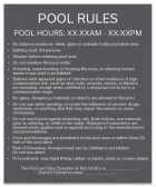 Washington DC Pool Rules with Hours Sign