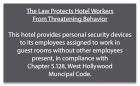West Hollywood CA Housekeeper Protection Notice - Acrylic - 4 Pk