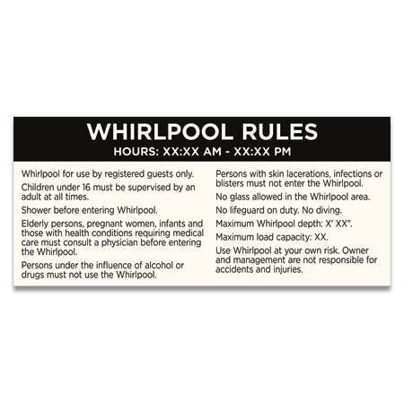 Whirlpool Rules w/Hours (Registered Guests)