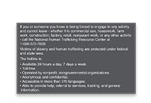 Human Trafficking Signs