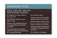 Pool & Gym Signs
