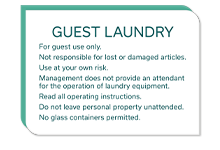 fitness center/laundry signs