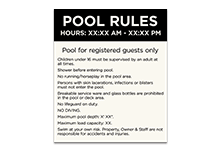 standard pool/spa signs