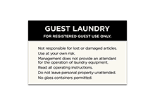 fitness center/laundry signs