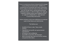 Human Trafficking Signs