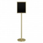 Freestanding Metal Floor Sign Holder - Includes Base, Post, Frame, Plexiglass & Back Panel