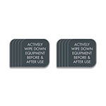 Bubble Decal: Actively Wipe Down Equipment - 10 Pack