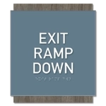 "Exit Ramp Down" Egress Sign - CA Compliant