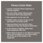 Fitness Center Rules Sign