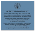 'Notice: Weapons Policy' Sign w/Symbol - FL Compliant - Acrylic Version
