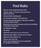 Pool Rules Sign