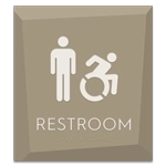 Restroom Sign w/Male & Dynamic ISA Symbols