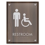 Restroom Sign w/Male & ISA Symbols