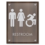 Restroom Sign w/Unisex & Dynamic ISA Symbols
