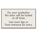Use Your Room Key For Entry Sign