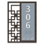 Vertical Room Number Sign w/Symbols