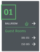 1-Line Floor ID Directional w/Guest Rooms