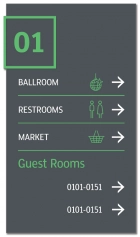 3-Line Floor ID Directional w/Guest Rooms