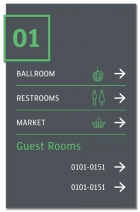 3-Line Floor ID Directional w/Guest Rooms