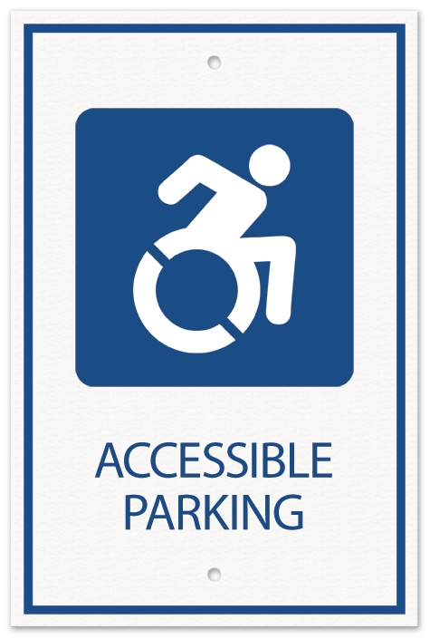 Accessible Parking Sign w/Dynamic ISA Symbol