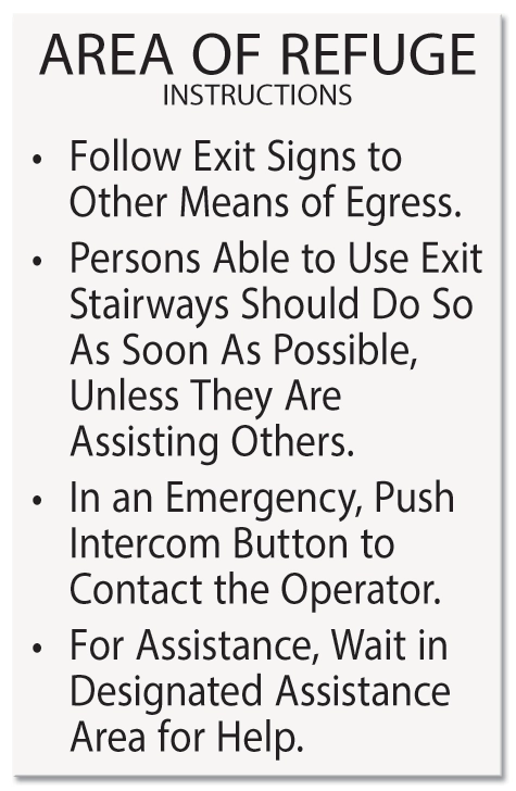 Area of Refuge Instructions