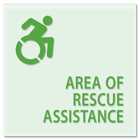 Area of Rescue Assistance Sign - NYC Compliant