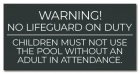 Baldwin County, Alabama No Lifeguard Warning Sign
