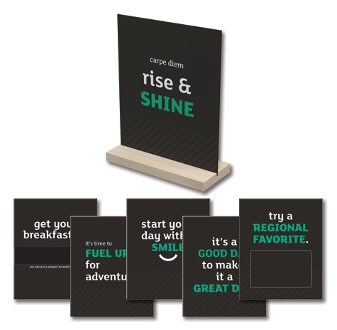 Brand Personality Tabletop Signs (Large) - Wooden Base