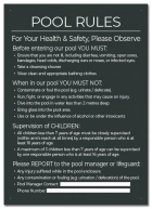 British Columbia Pool Rules Sign