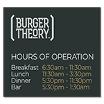 Burger Theory Sign w/Hours