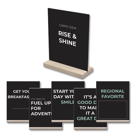 Countertop Brand Message Signs (Large):Natural Wood Easel