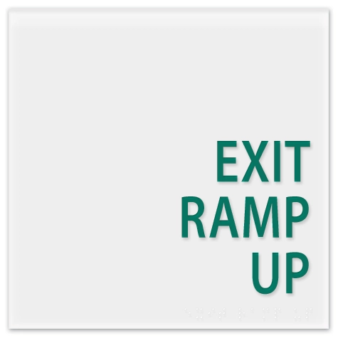 "Exit Ramp Up" Egress Sign - CA Compliant