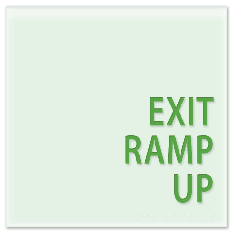 "Exit Ramp Up" Egress Sign - CA Compliant