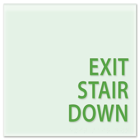 "Exit Stair Down" Egress Sign - CA Compliant