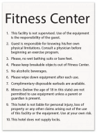 Fitness Center Rules Sign