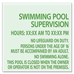 Front Desk Pool Supervision Sign - NJ Compliant