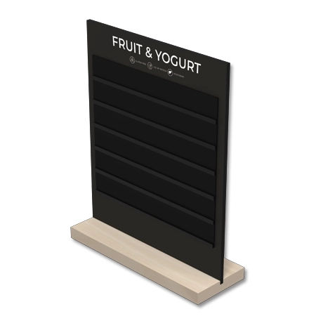 Fruit & Yogurt Countertop MenuNatural Wood Easel
