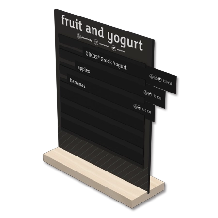 Fruit & Yogurt Menu Sign w/Wooden Base